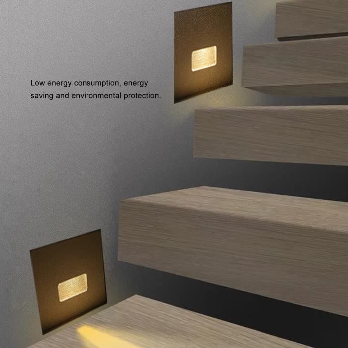 PAL - Lampe d'escalier encastrée à LED pour éclairage de couloir d'escalier  lumière blanche chaude 85‑220V (noir) - Cdiscount Maison