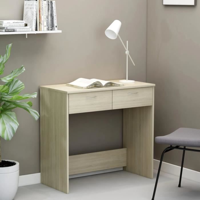 Elegant Table travail - Bureau Chêne Sonoma 80x40x75 cm AggloméréBonne vie79224 - Brun 181 Kg