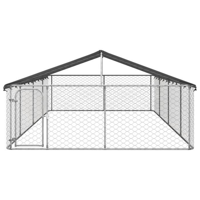 SWT171502 Chenil d'extérieur avec toit pour chiens 600x300x150 cm
