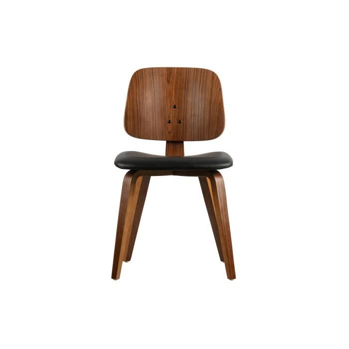 Chaise Classique en Cuir PU - Chaise de Table Vintage avec Cadre en Bois de Noyer - vtwonen Classic Chaise Classique en Cuir PU - Chaise de Table Vintage avec Cadre en Bois de Noyer - vtwonen Classic