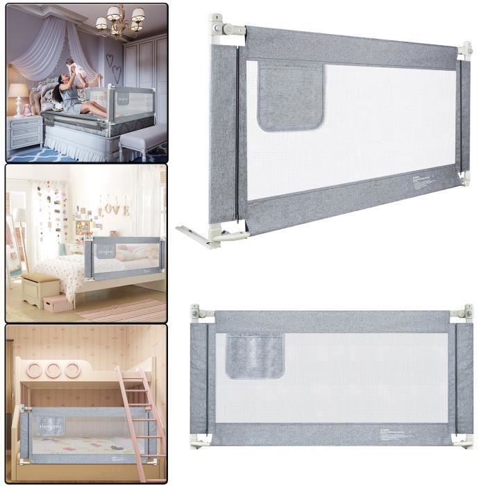 Ikodm Barrière de lit pour enfant - 180 cm - Réglable en hauteur de 64