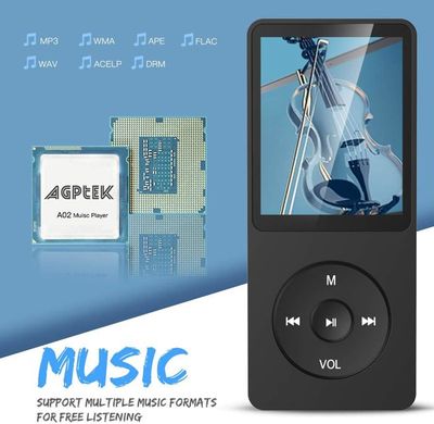MP3 Enfant AGPTEK 32Go - Design Chat - Appareil Photo 180° - Bluetooth 5.3 - Écran 2.8" - Jeux/Enregistrement - Rose