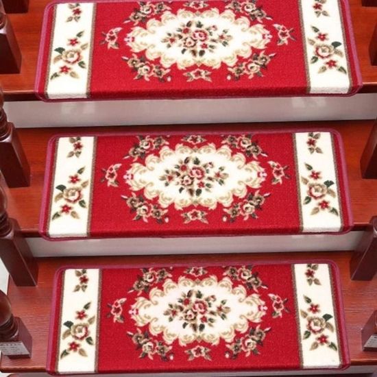 Tapis D'escalier Adhésif Antidérapant ENEN - 2 Pièces 55x22x4,5 Cm Vert - Pour Seniors, Enfants, Chiens - Facile à Nettoyer