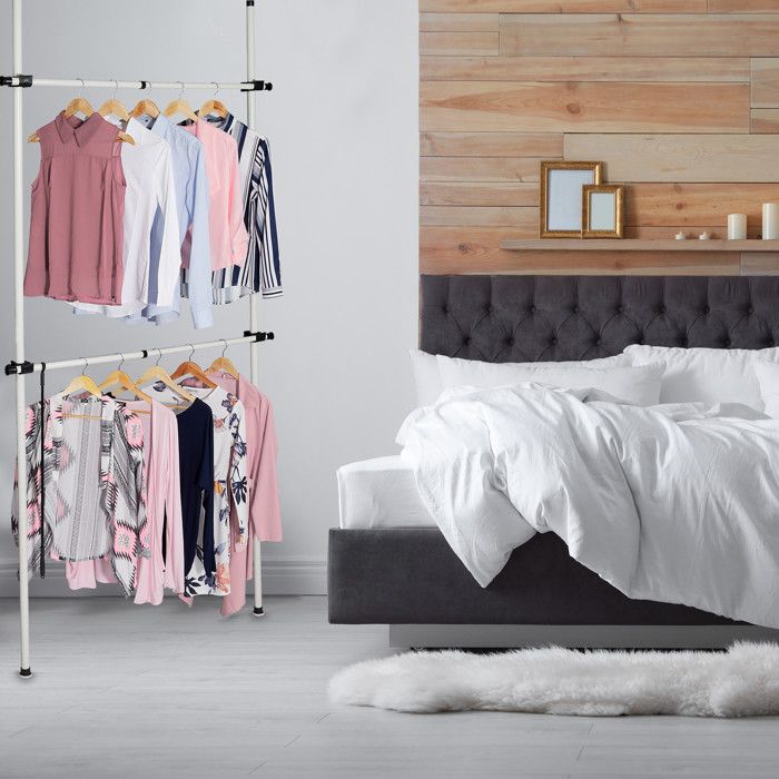 Armoire De Coin En Tissu Relaxdays – 8 étagères, 2 Tringles, Portes Enroulables, 169x100x83cm, Anthracite