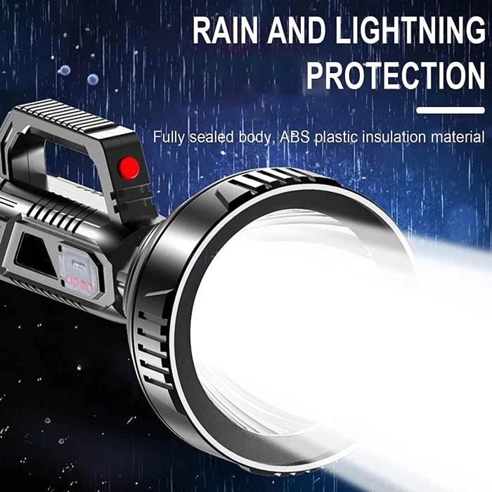 Multifunction Flashlight Super Lampe Torche – Rechargeable USB – Projecteur  Portable Avec Support Batterie Intégrée à prix pas cher