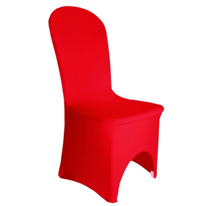 Lot de 50 Rouge Décorative spandex housses de chaise Front Arqué