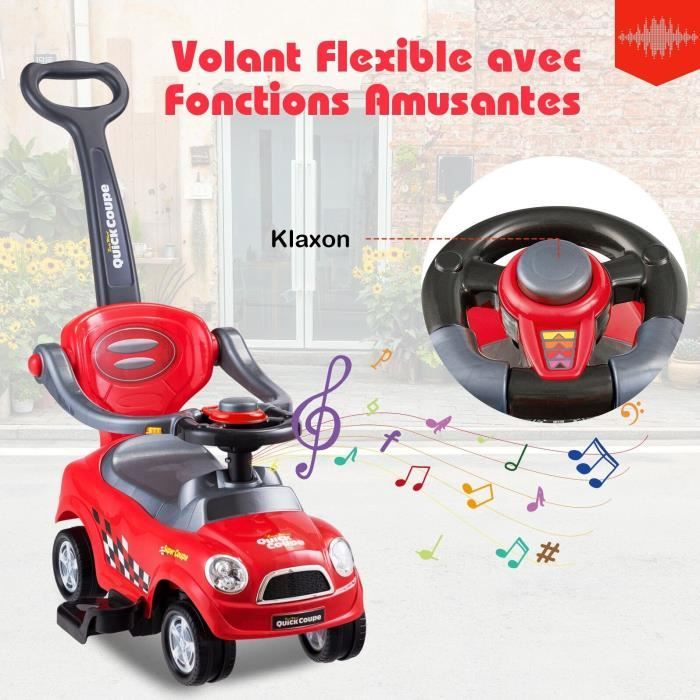 Porteur Enfants Voiture à pousser avec Poignée Amovible Porteur Enfants Voiture à pousser avec Poignée Amovible
