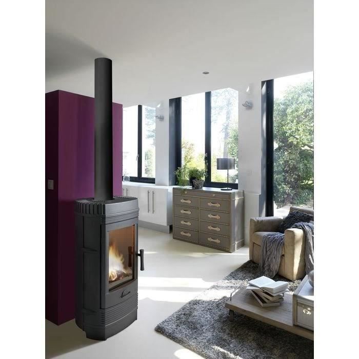 Poêle à bois INVICTA Gomont - Puissance optimale: 12 kW - Max: 18 kW - Bûches 45 cm max - Fonte - Fabriqué en France - Ecodesign