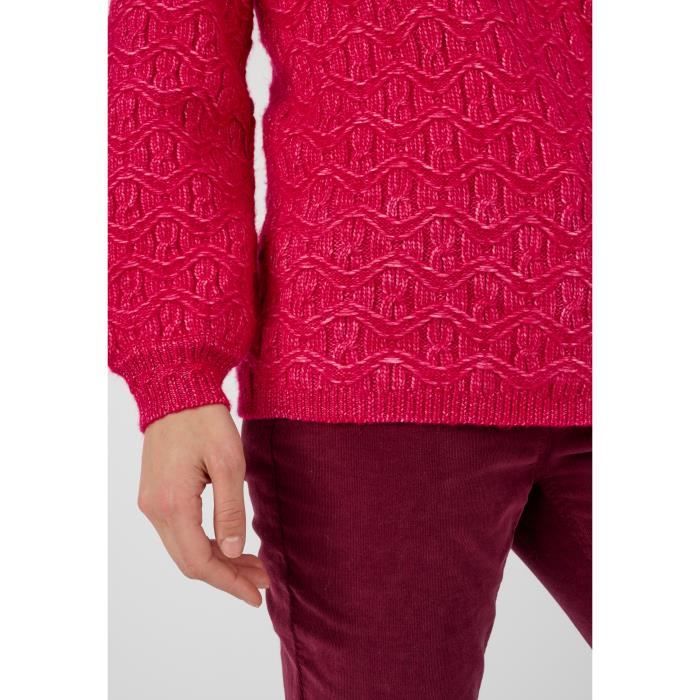 Pull femme Damart Thermolactyl maille fantaisie labellisee Cerise