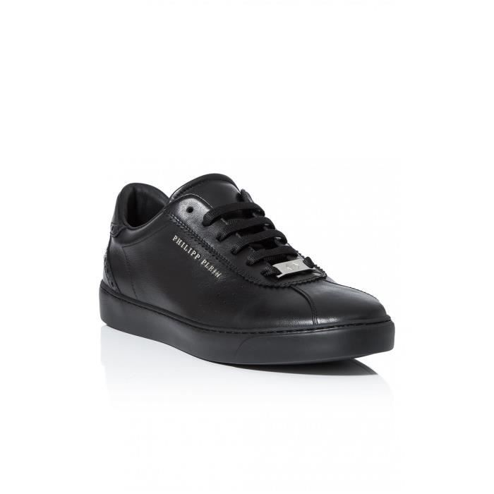 Sneaker patch tout cuir Philipp plein Homme Cuir Noir