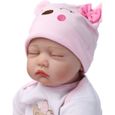 Poupée pour bébé réaliste en silicone souple ZIYIUI - 22 pouces - yeux fermés-2