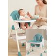 Chaise haute pour bébé, chaise pour repas bébé, évolutive pliable et ajustable, chaise de salle à manger pour enfants- Vert-2