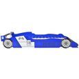 LEXLIFE Lit voiture Enfant en bois - 90 x 200 cm - Cadre de lit voiture de course pour enfants - Bleu-2