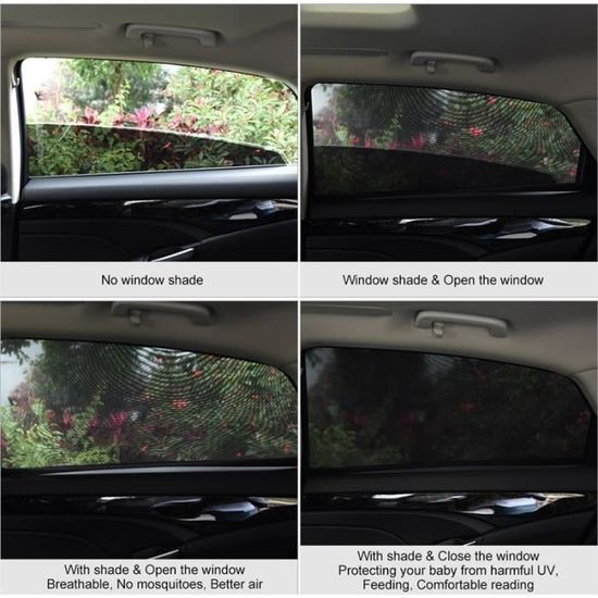 Fenêtre Pare-Soleil Latéraux maille respirante Mesh pare-soleil de voiture  anti-UV pour bloquer les rayons Lunette arrière, 105X52cm