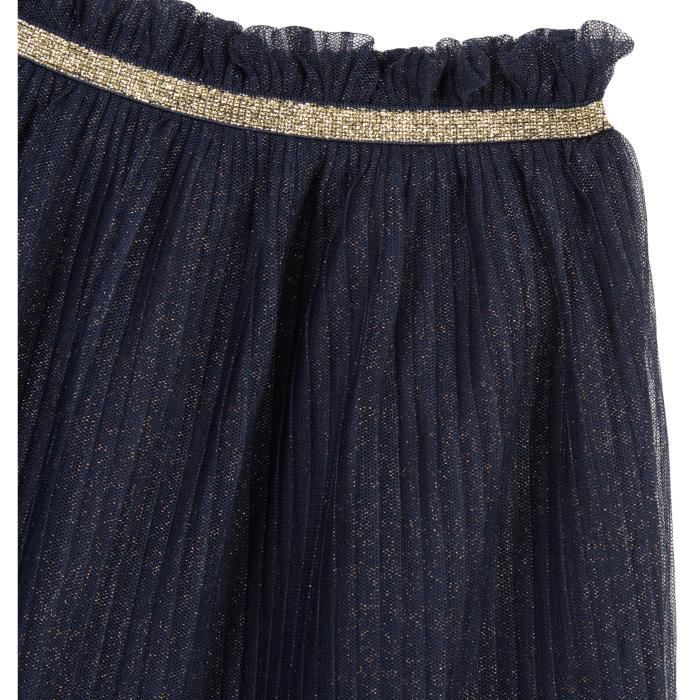 3 POMMES Jupe Pliss e Bleu Marine Enfant Fille Bleu marine