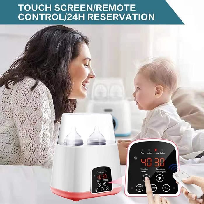 Chauffe-biberon 6 En 1 Avec Stérilisateur - Fonction Maintien Au Chaud 48h, écran LCD, Double Tasse