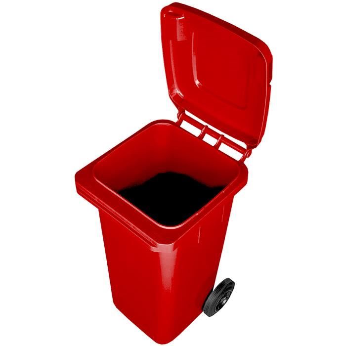 Poubelle 120L Rouge à roulettes avec roues en caoutchouc pleines pour les  déchets et le recyclage Tri Selectif garage Haut - Cdiscount Maison