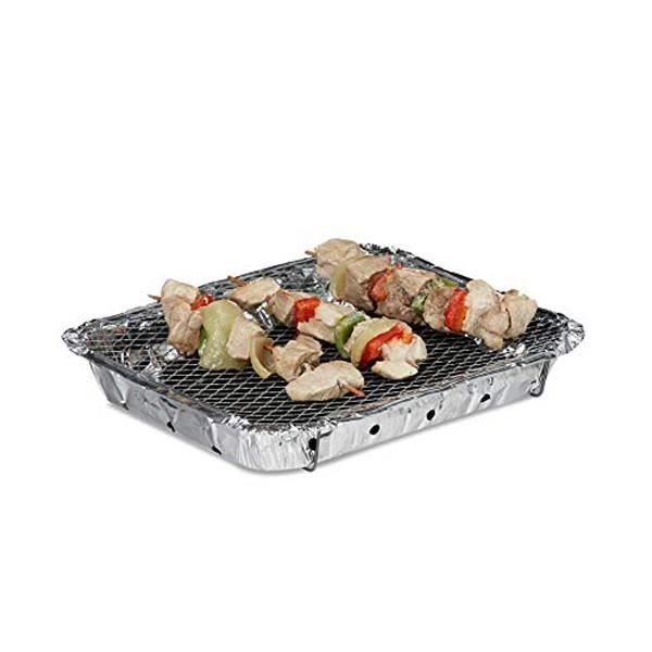 Barbecue Jetable Mustang Mini - 22x27x5 Cm, Avec 500g De Charbon, Idéal Pour Pique-nique, Plage