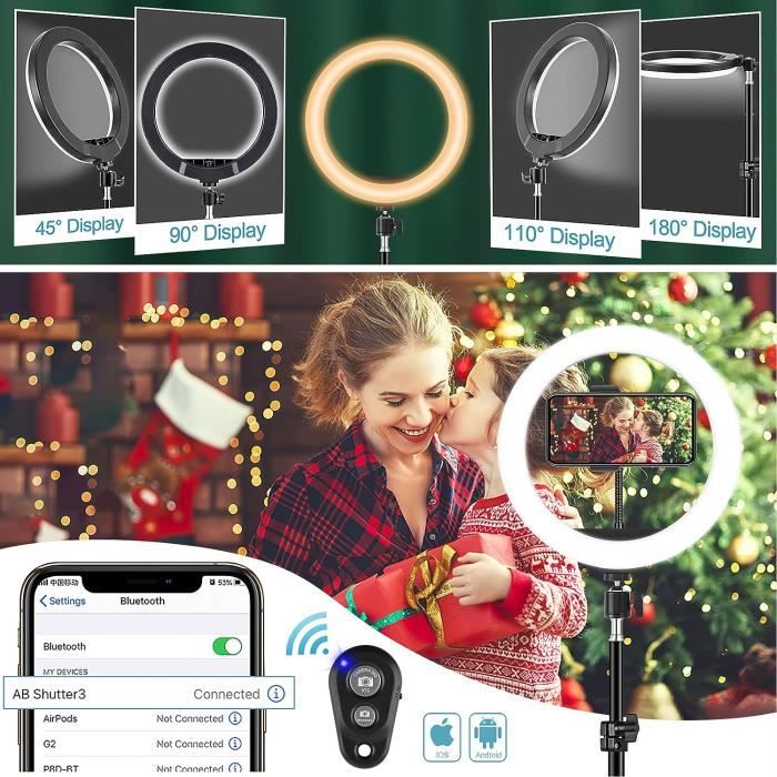 Ring Light Kit 16cm LED Lumière Anneau avec Trépied & Support de téléphone,  Professionnel Lumiere Anneau avec Télécommande Bluetooth - Cdiscount  Appareil Photo