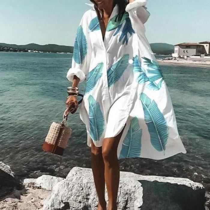 Robe chemise plage discount