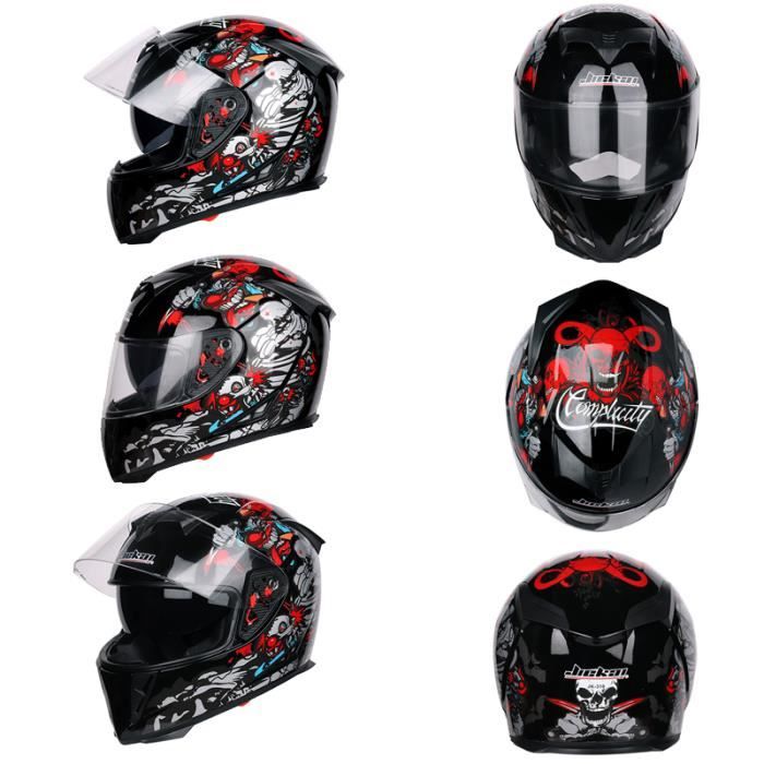 Modulable Casque Moto Intégral ECE Homologué Flip-Up Double Visière Helmet Adulte Homme Et Femme Quatre