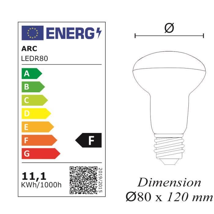 Ampoule LED E27 Dimmable Filament R80 Frost 6W - Lumi Light