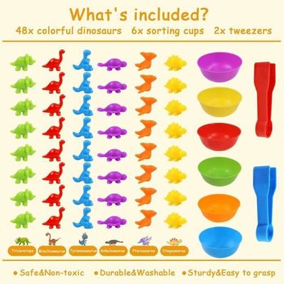 Skrtuan Giocattoli a partire dai 3 anni in su, 36 pezzi Montessori giocattoli a partire dai 3 anni con tazze e pinzette abbinate, per distinguere i colori delle capacità motorie