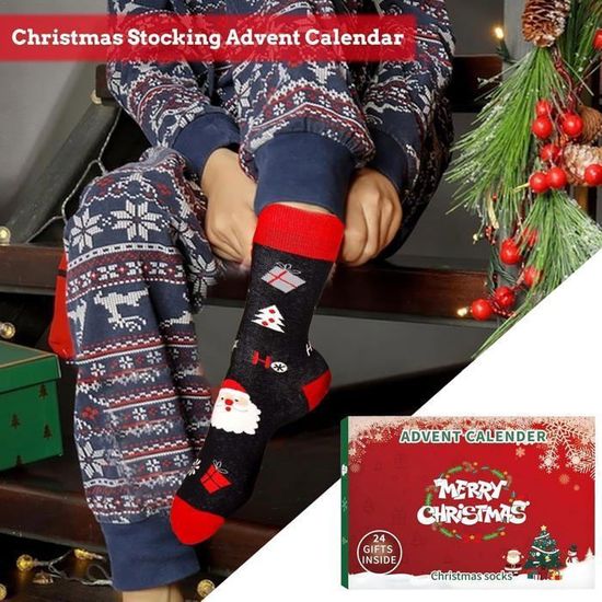 Calendrier De L'Avent Chaussettes Noël 2025 - 12 Paires Pour Femmes - Taille 31-39