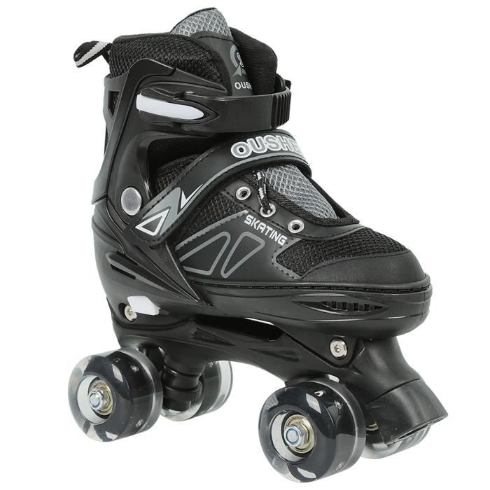 Patins à roulettes réglables pour enfants YYIXING® Noir Taille