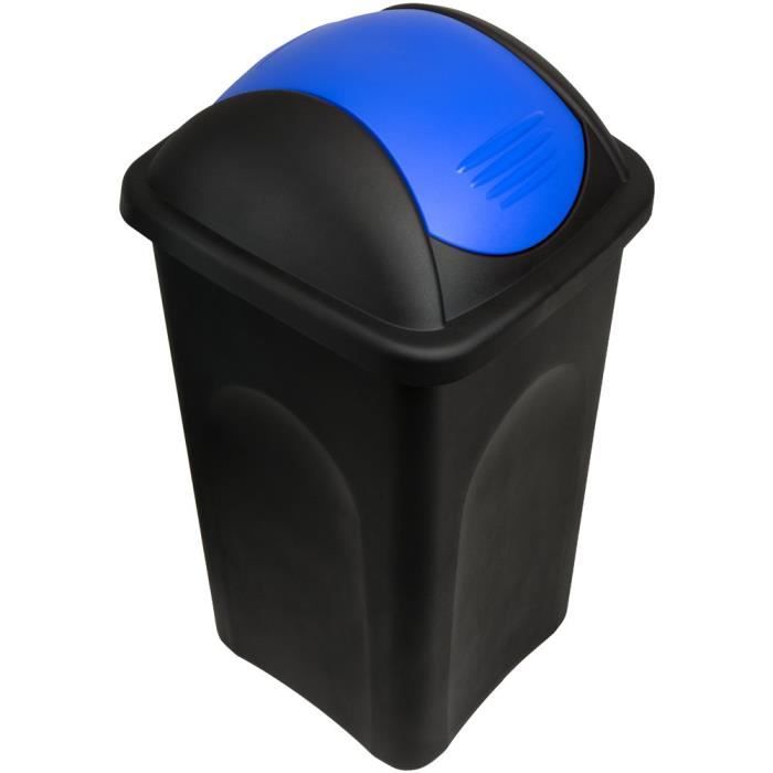 Poubelle à couvercle basculant noire 35L - Collecte des déchets