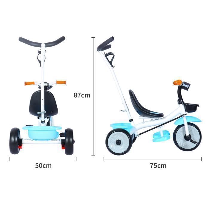 Qplay Trike Stager – Tricycle évolutif 2 En 1 Avec Barre De Poussée – Vélo D'équilibre Et Tricycle – Dès 1 An Jusqu'à 4 Ans – Design Moderne