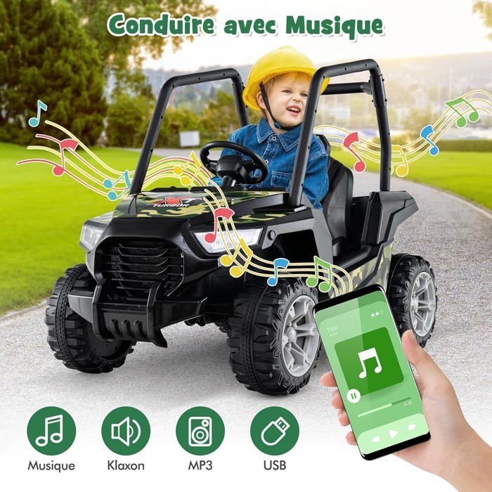 McLaren électrique Enfant 3-5 Ans – MP3, Télécommande Parent, Suspension – Batterie Plomb-acide – 30 Kg Max