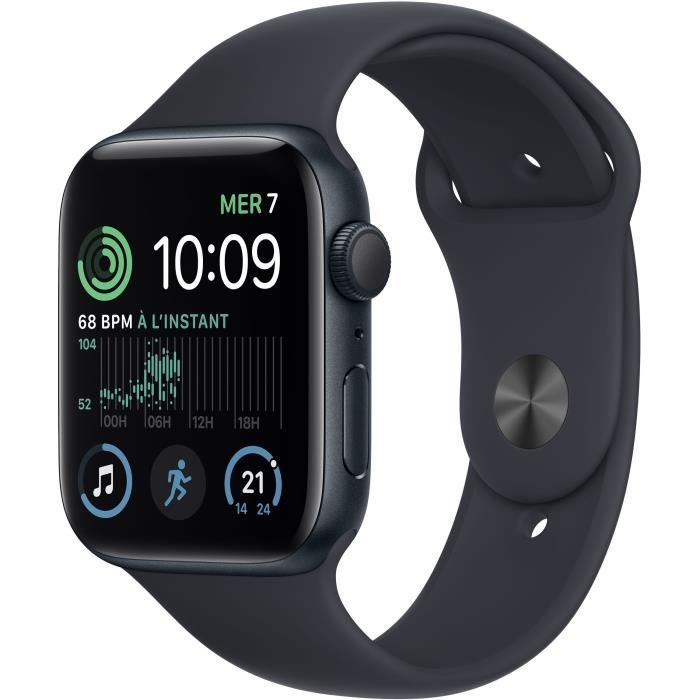 Apple Watch SE GPS (2e génération) - 44mm - Boîtier Midnight Aluminium - Bracelet Midnight Sport Band Regular
