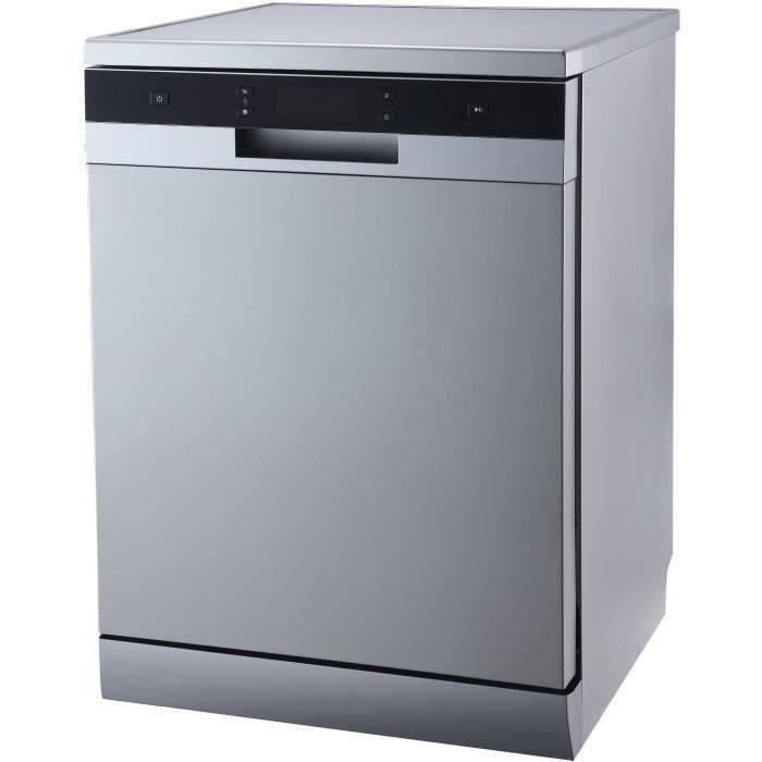 CONTINENTAL EDISON CELV1444S - Lave vaisselle pose libre - 14 couverts - 44 dB - A++ - L 60 cm - Bandeau silver