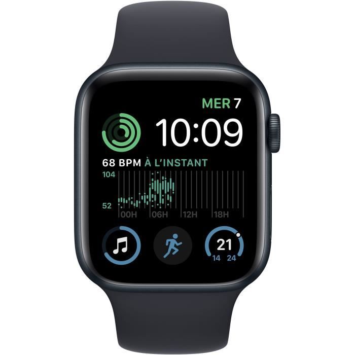 Apple Watch SE GPS 2e generation 44mm Boitier Midnight Aluminium Bracelet Midnight Sport Band Regular Cdiscount Telephonie