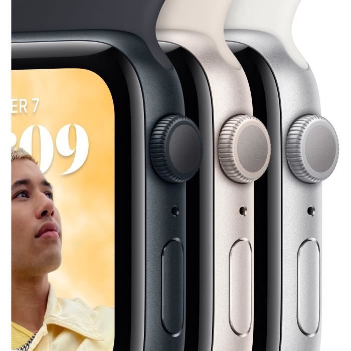 Apple Watch SE GPS (2e génération) - 44mm - Boîtier Midnight Aluminium -  Bracelet Midnight Sport Band Regular - Cdiscount Téléphonie
