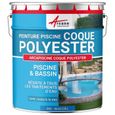 Peinture Piscine/Bassin Coque Polyester -  hydrofuge / imperméabilisante  Bleu ciel ral 5015 - 5 kg (jusqu'à 15m² pour 2 couches)-0