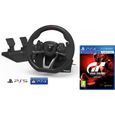Volant et pédales Sony Playstation 4 sous licence Playstation 4/5 [Nouveau modèle compatible avec PS4/PS5] + Gran Turismo Sport GT-0