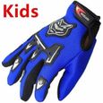 Gants de moto d'été à doigts complets pour enfants Bleu-0