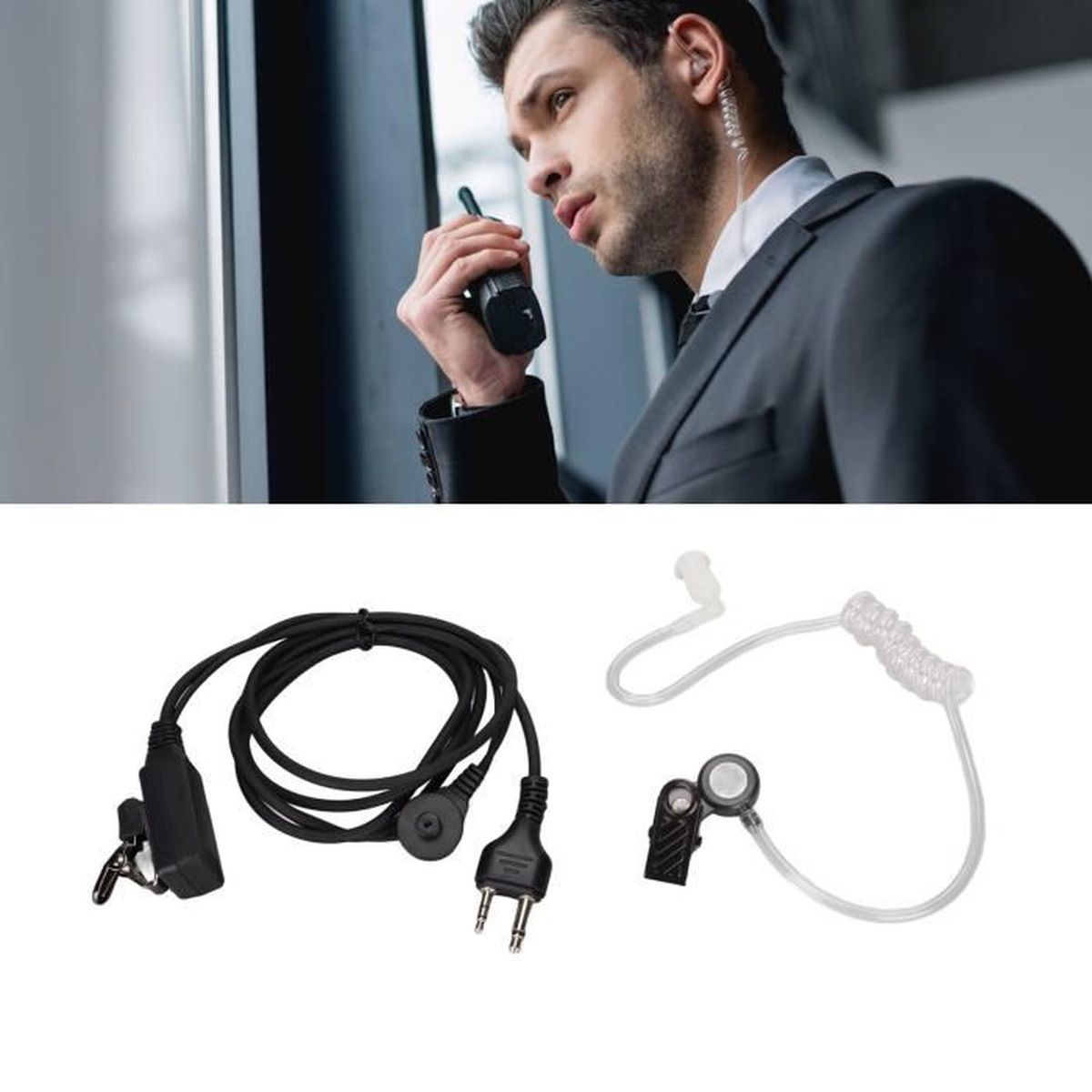 Oreillette Tube Acoustique Radio – Compatible Motorola DEP550/DP2000/TETRA, Avec PTT