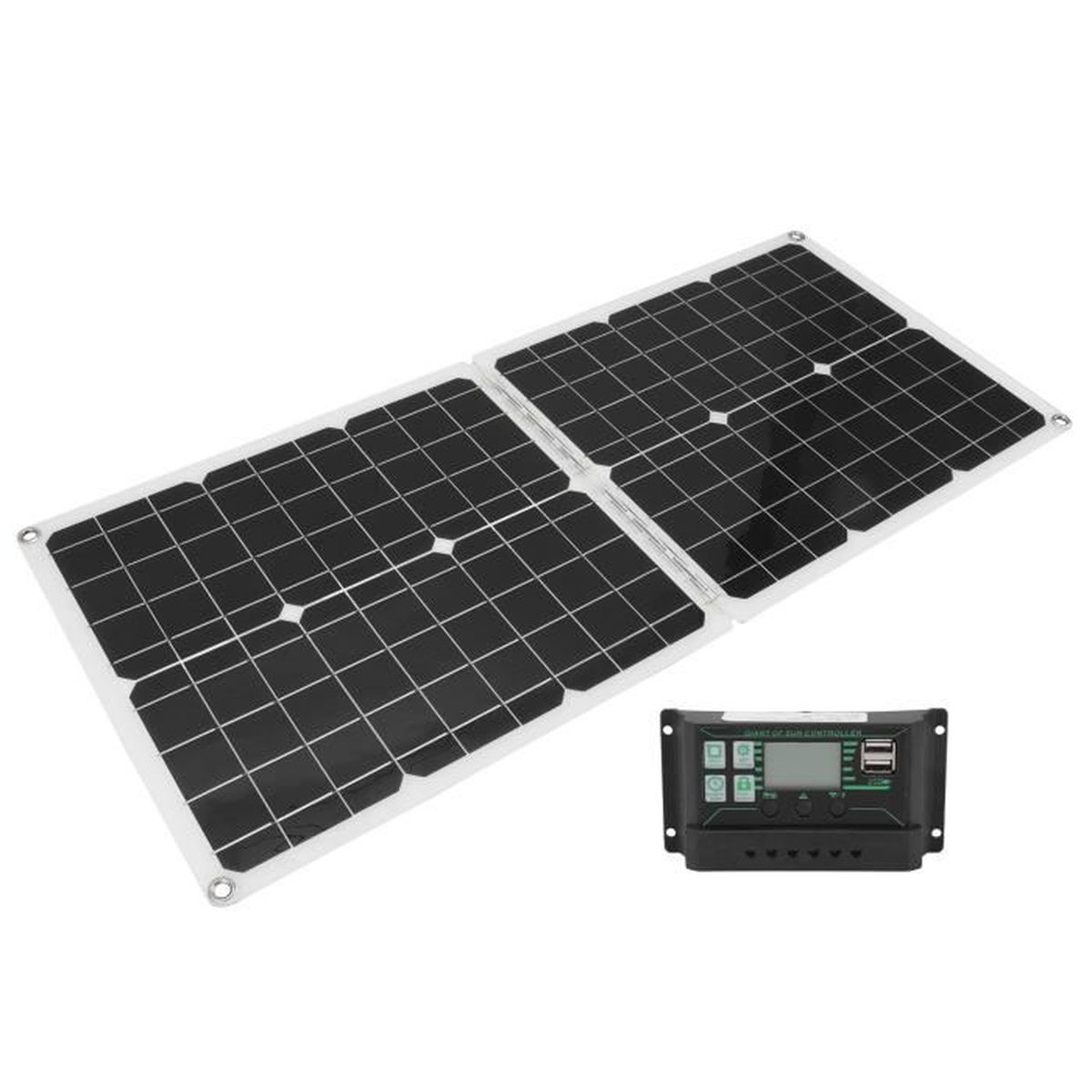 Kit Solaire 100W 12V - 2 Panneaux Solaires Flexibles 50W Monocristallins PET Noir - Parfait Pour Bateau, Caravane, Yacht, Voiture & Charge Extérieure