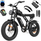 velo electrique Ridstar Q20 Autonomie 80km Moteur 1000W tout suspendu Shimano 7 vitesses VTT fat bike Batterie 48V15Ah Noir