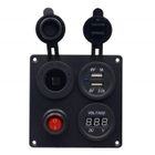CHANGM Chargeur Allume Cigare, Voiture Bateau MarineChargeur USB Double Aluminium Panneau de Commutateur Voltmètre
