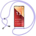 E.F.CONNECTION Coque Cordon Pour Xiaomi Redmi Note 13 Pro 4G - Protection Antichoc - Silicone Transparent - Cordon Violet
