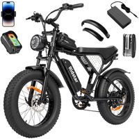 velo electrique Ridstar Q20 Autonomie 80km Moteur 1000W tout suspendu Shimano 7 vitesses VTT fat bike Batterie 48V15Ah Noir