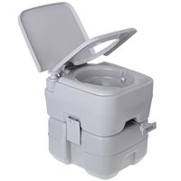 Toilette Portable Chimique pour Adultes 20L Camper, Camping, Auto Caravane WC Briebe Camp WC1113  Gris 00201