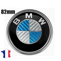 LOGO 82mm BMW CAPOT SERIE 7 E65 BADGE EMBLÈME Fibre de carbone BLEU