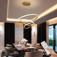 Dorlink® Suspension LED-Style moderne-Lustre Salon Salle à manger-Dimmable tricolore-Or-Ø 20+40+60cm-75W