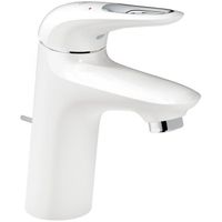 GROHE Mitigeur lavabo monocommande Eurostyle 23374LS3 - Bec fixe - Limiteur de température - Economie d'eau -Blanc/Chrome - Taille