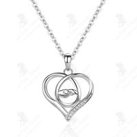 LCC® Argent sterling S925 mode européenne et américaine en forme de coeur mère et enfant pendentif collier cadeau de fête des mères